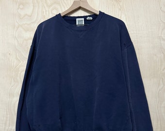 Vintage Gap Distressed Navy Blue Cotton Polyester Crewneck Sweatshirt size XL