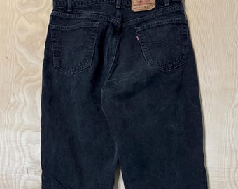 Vintage 90s Levis 550 Relaxed Fit Black Denim Jean size 36 x 32 Made in USA