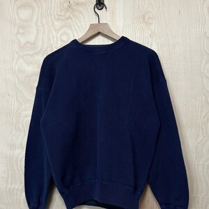 Vintage Field Gear Navy Blue Cotton Crewneck Knit Sweater size Medium