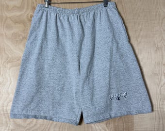 Vintage 90-tals Champion Spell Out-logotyp Grå bomull Polyester Kort storlek Stor