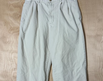 Pantalón caqui plisado de algodón color tostado de Old Navy, estilo vintage del año 2000, talla 32 x 30.