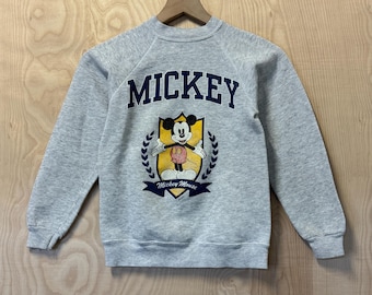 Vintage 90s Mickey Mouse Disney Graphic Distressed Graphic Crewneck Sweatshirt size Youth Medium