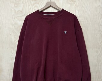 Vintage Y2K Champion Embroidered Logo Maroon Crewneck Sweatshirt size XL