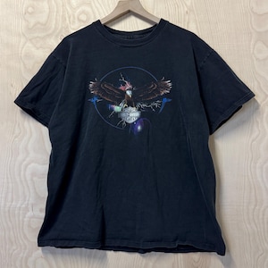 Vintage Y2K Harley Davidson Bald Eagle Lightning Graphic Wisconsin Black Cotton T Shirt size XL