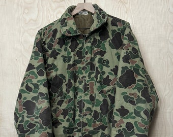 Vintage 80s Red Head Green Duck Camouflage Insulated Jacket size XL