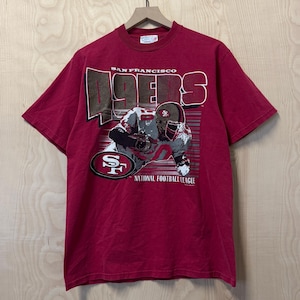 Vintage San Francisco 49ers Chalkline Graphic Maroon Cotton T Shirt size Large