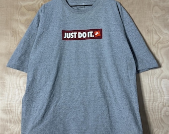 Vintage Y2K Nike Just Do It Graphic Gray T Shirt size XXL