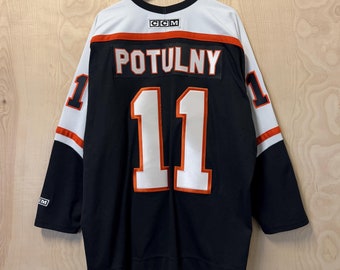 Vintage Philadelphia Flyers Ryan Potulny CCM Stitched Black Polyester Hockey Jersey size XL