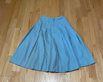 Vintage 60s Bobbie Brooks Baby Blue Wool Pleated Skirt size Women's 5 Made in USA