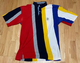 vertical striped polo