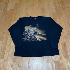 Vintage 90s Korn Follow the Leader Giant Black Cotton Long Sleeve