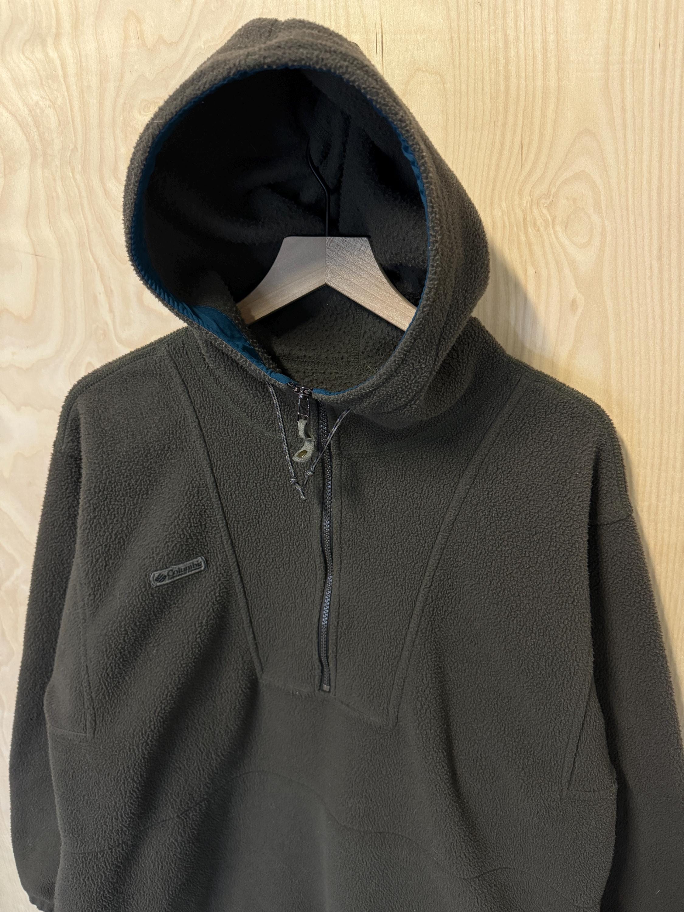 Vintage 90s Columbia Half Zip Pullover Fleece Hoodie Sweatshirt 