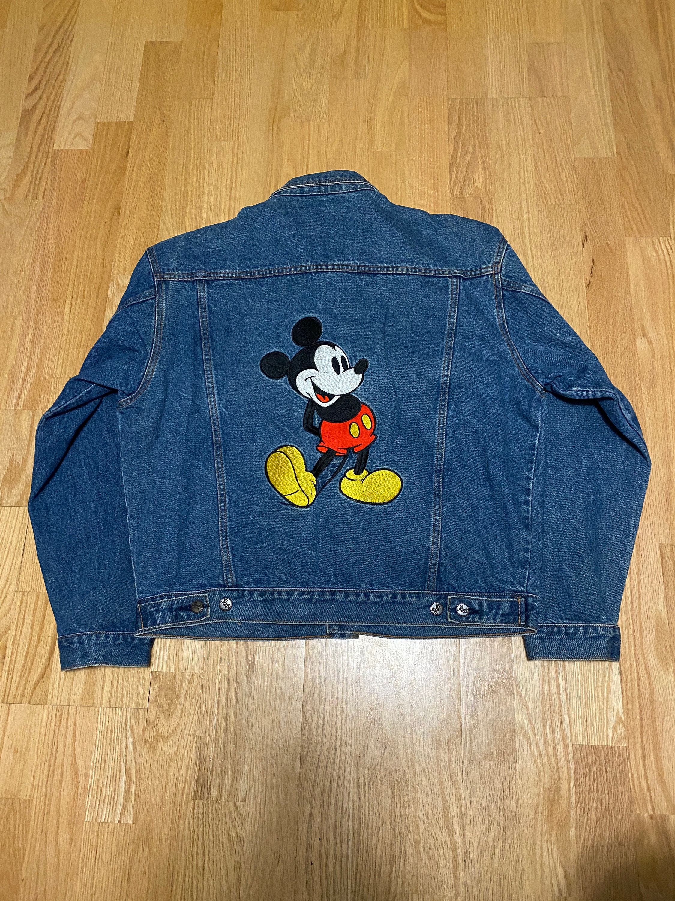 Vintage mickey mouse denim best sale jacket