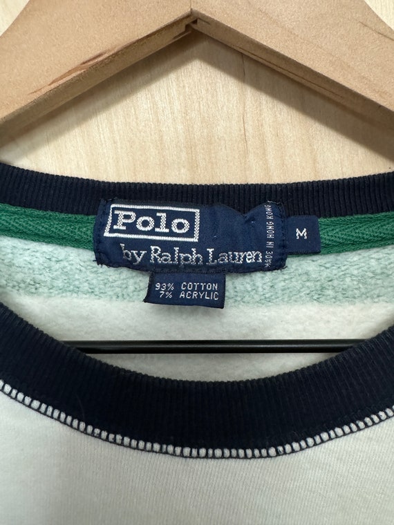 Vintage 90s Polo Ralph Lauren Navy Blue Green Whi… - image 3