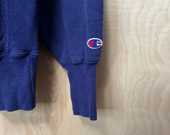 Vintage 90s Champion Reverse Weave Stitched C Spell Out Navy Blue