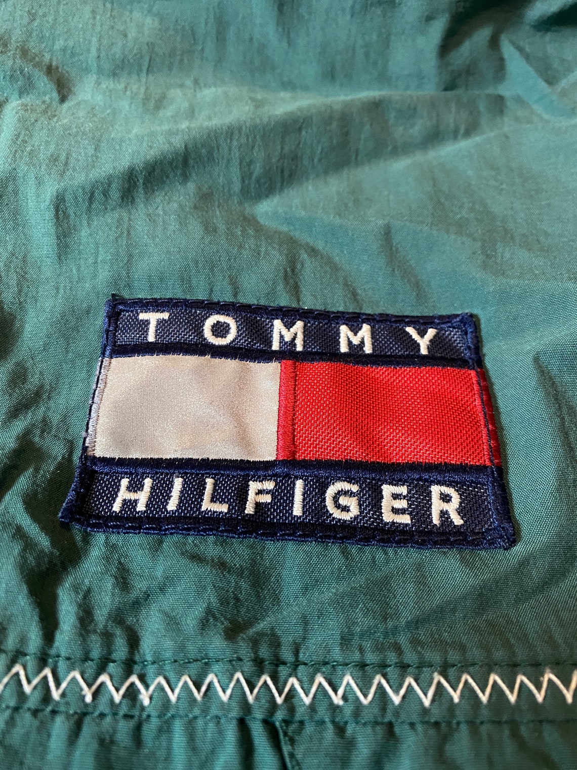 Vintage Tommy Hilfiger Sailing Gear Flag Patch Green Zip up - Etsy