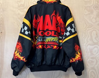 Vintage 90s Mac Tools Motor Sports Flames All Over Black