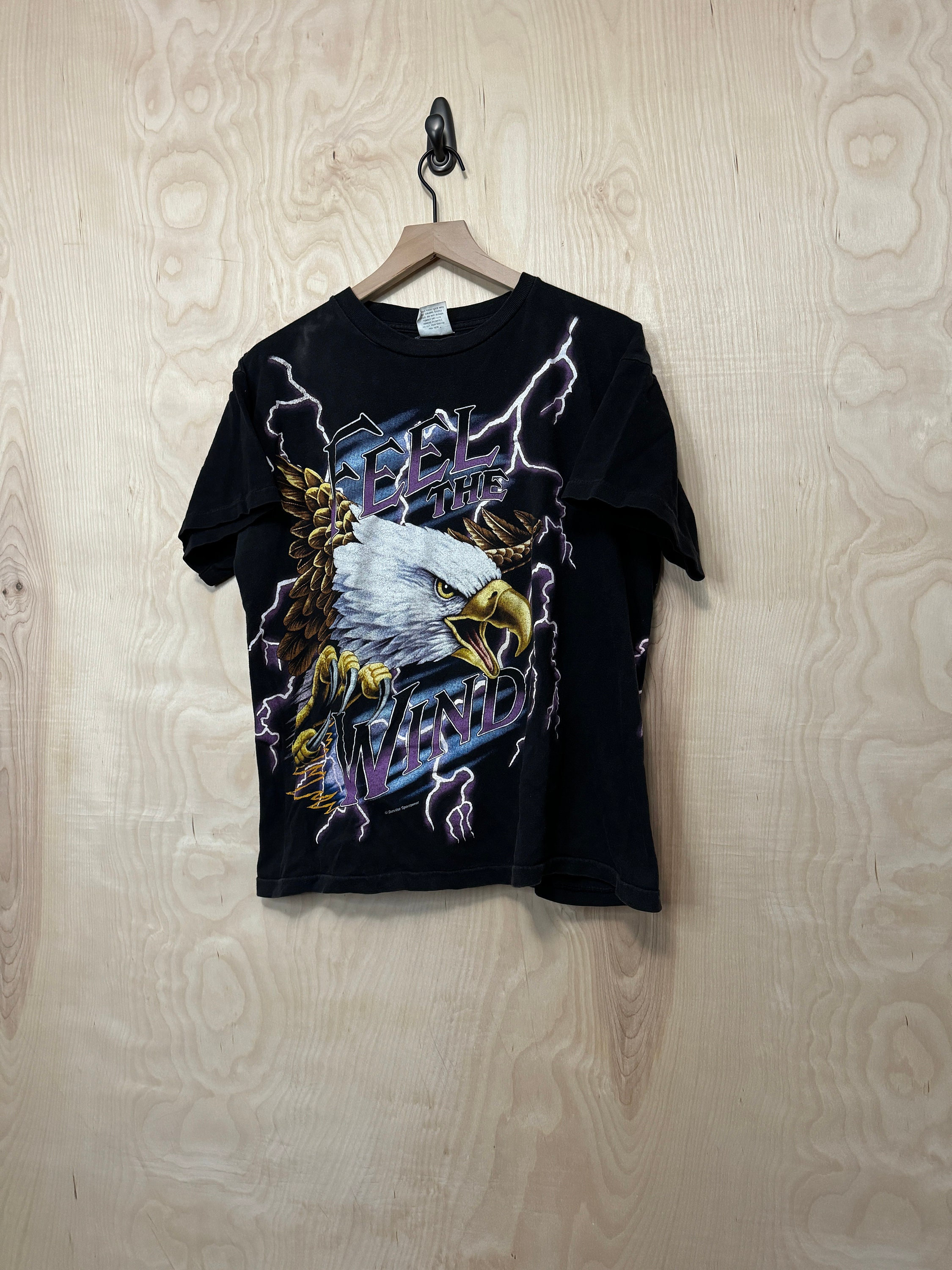 Vintage 90s USA Thunder Feel the Wind Bald Eagle Lightning Vintage 90s USA Thunder Feel the Wind Bald Eagle Lightning