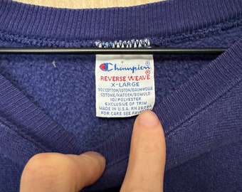Vintage 90s Champion Reverse Weave Stitched C Spell Out Navy Blue