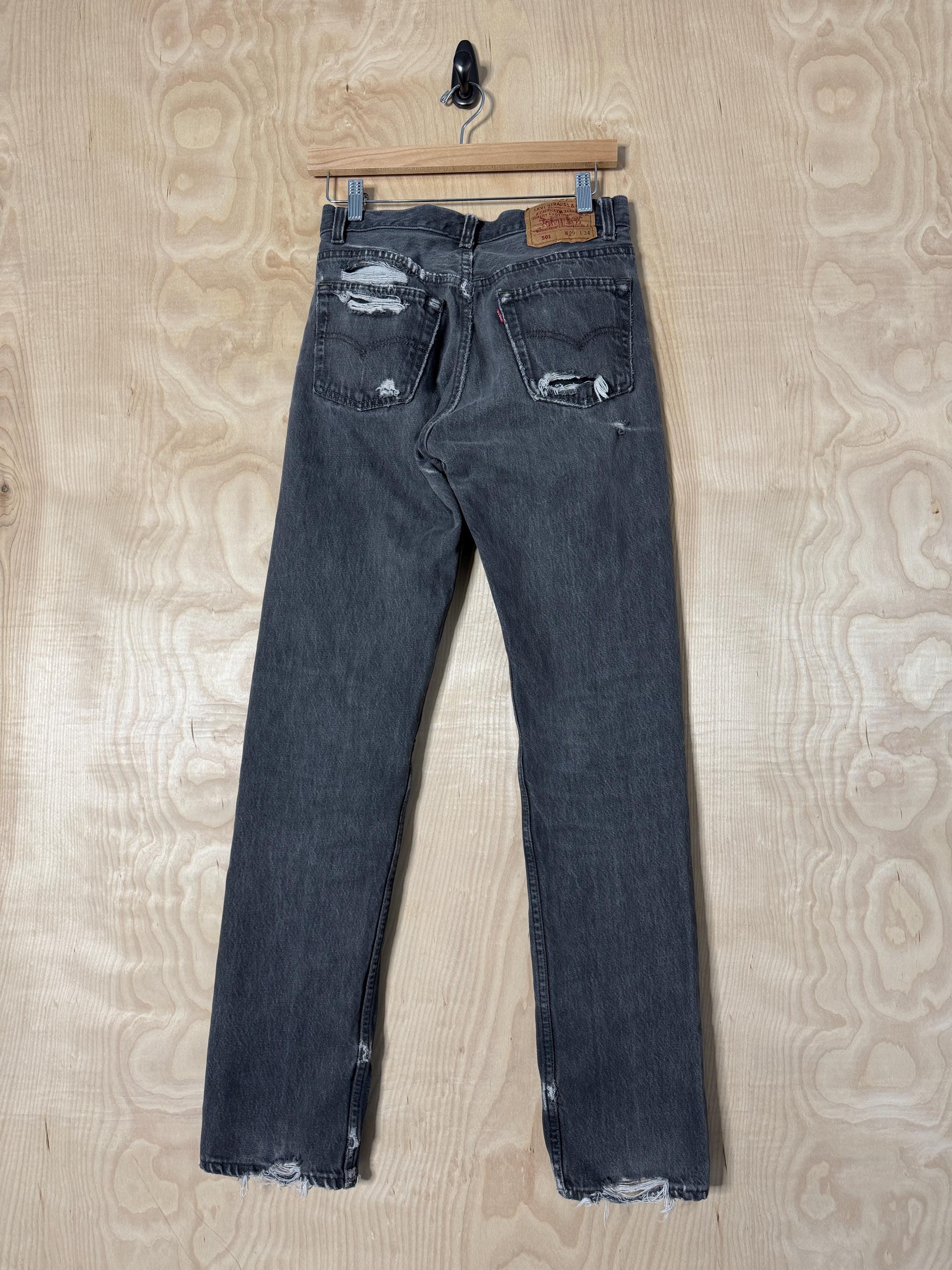 Levis 501 Black 34 - Etsy