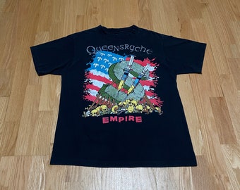 Vintage Queensryche Empire Tour Pushead Giant Black Cotton T Shirt size Large