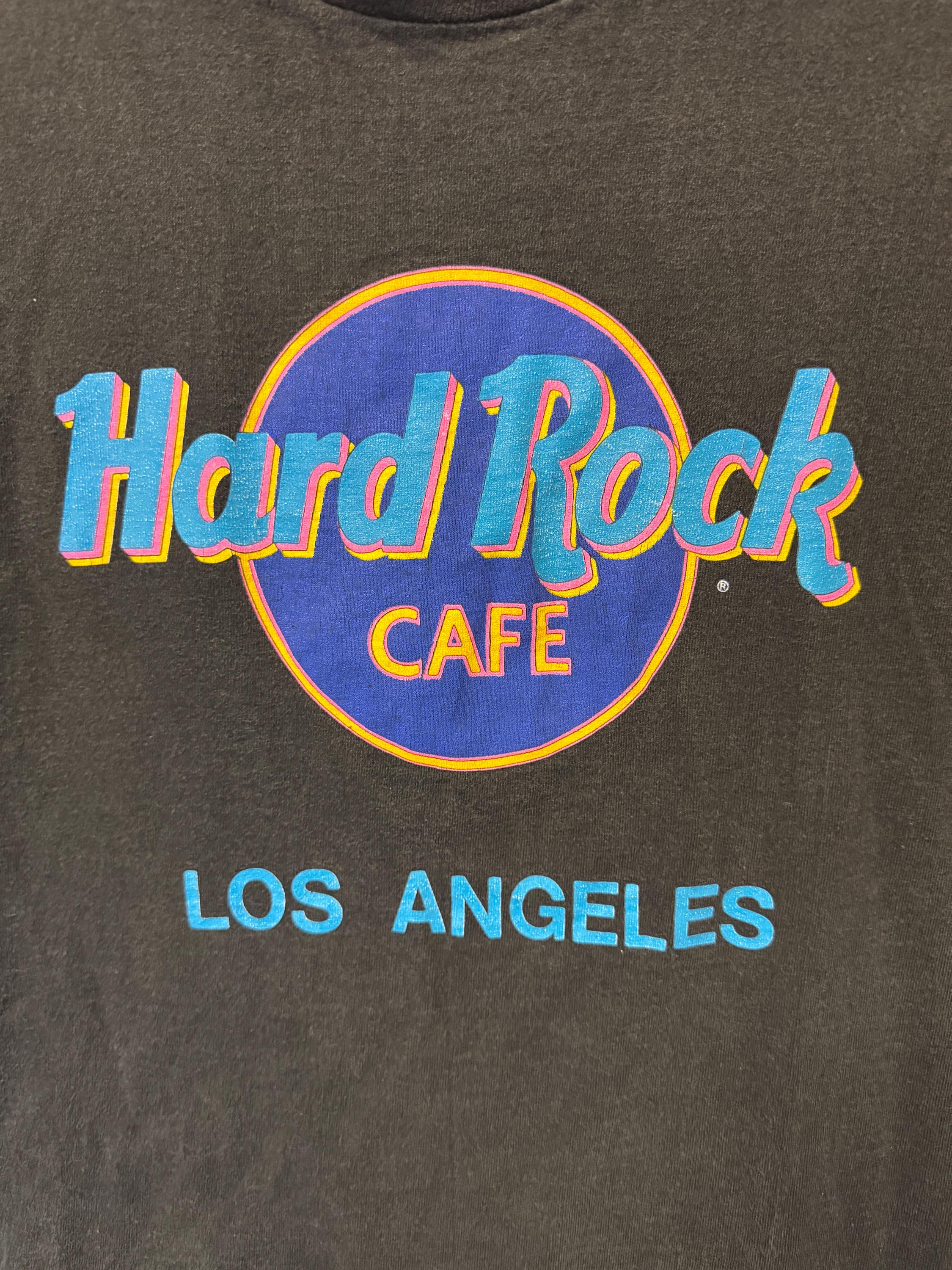 Vintage 90s Hard Rock Cafe Los Angeles Logo Graphic Distressed 