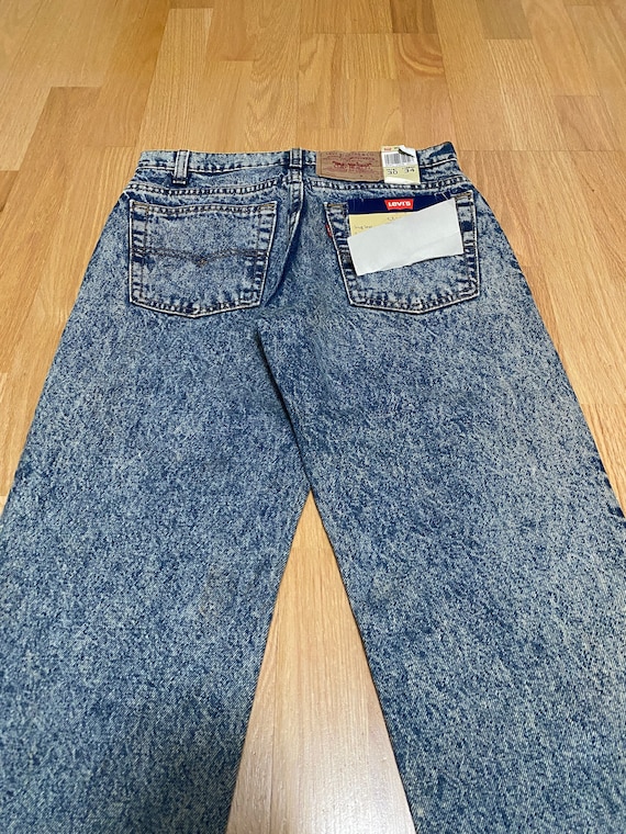 Vintage 90s NWT Levis 506 Straight Leg Acid Wash Denim Blue Jean