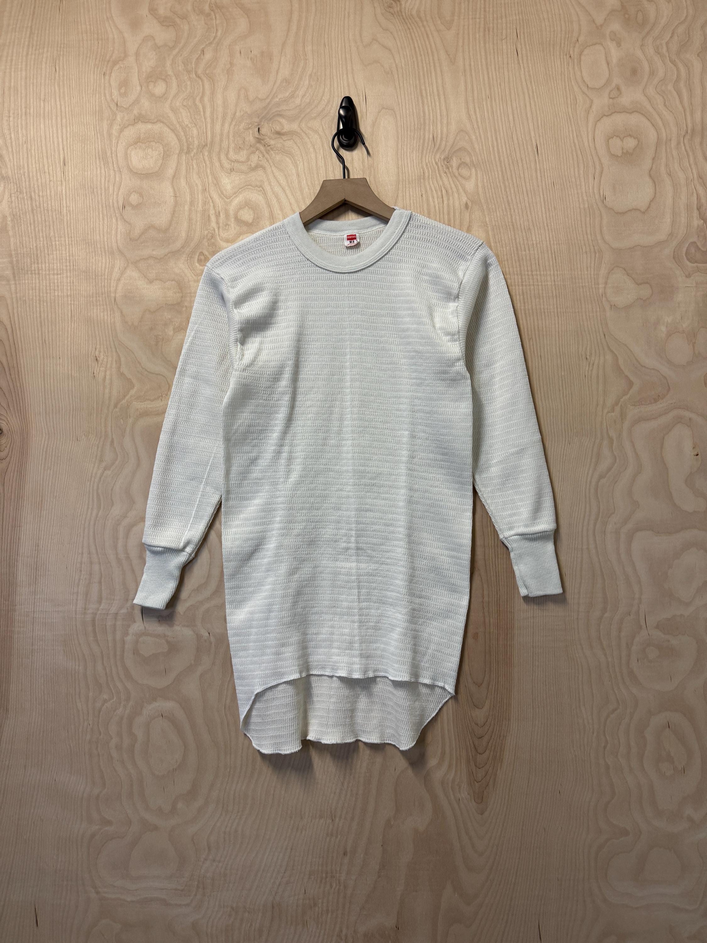Vintage Hanes Thermal Long Sleeve Shirt Vintage 70s Hanes White