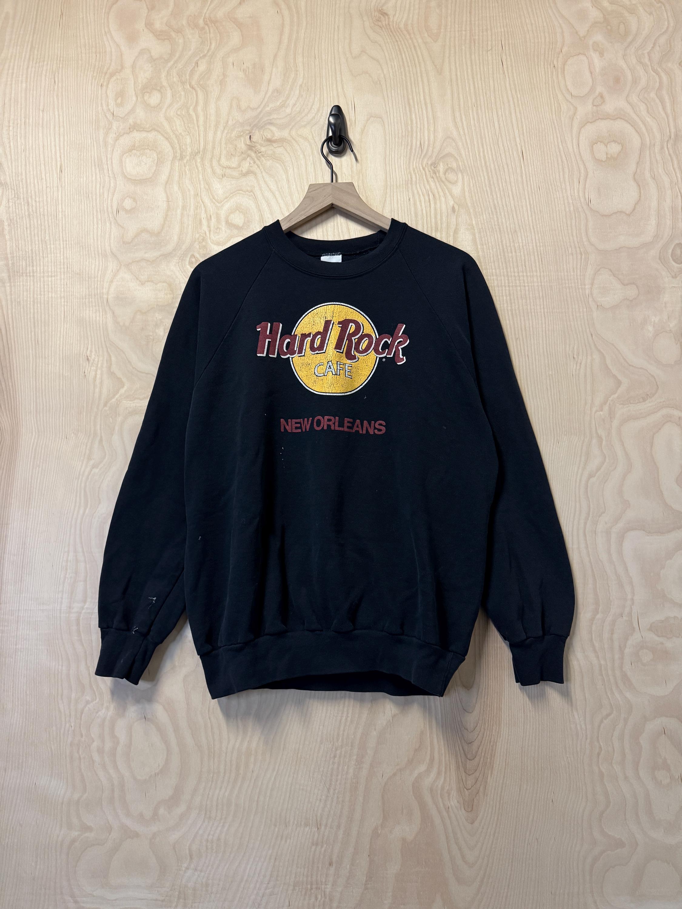 Vintage Hard Rock Cafe New Orleans Logo Graphic Black Crewneck