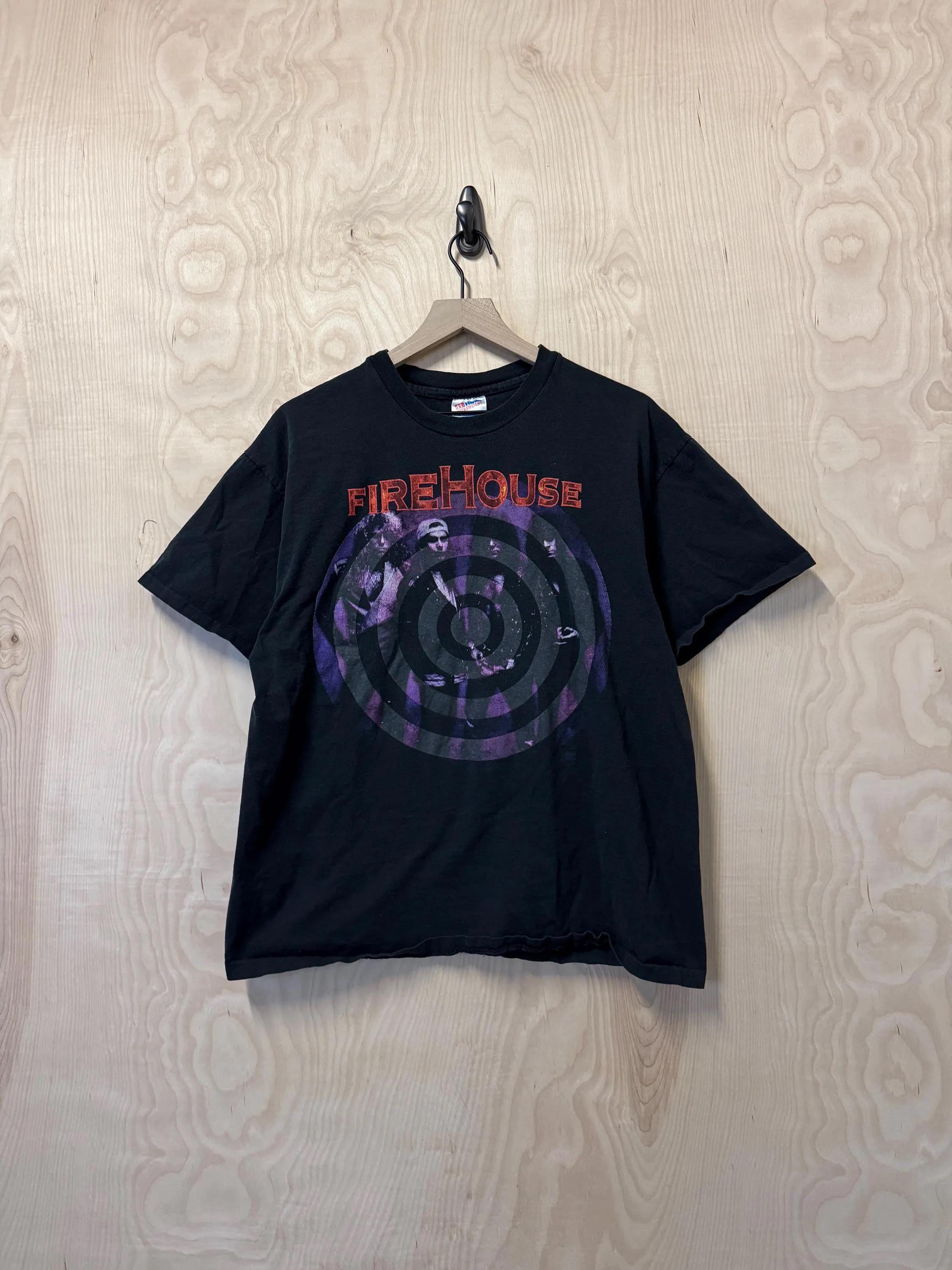 FIREHOUSEファイヤーハウスハードロックバンドビンテージバンドTシャツ 黒 Retro FireHouse Album FireHouse Band T Shirt Unisex Men