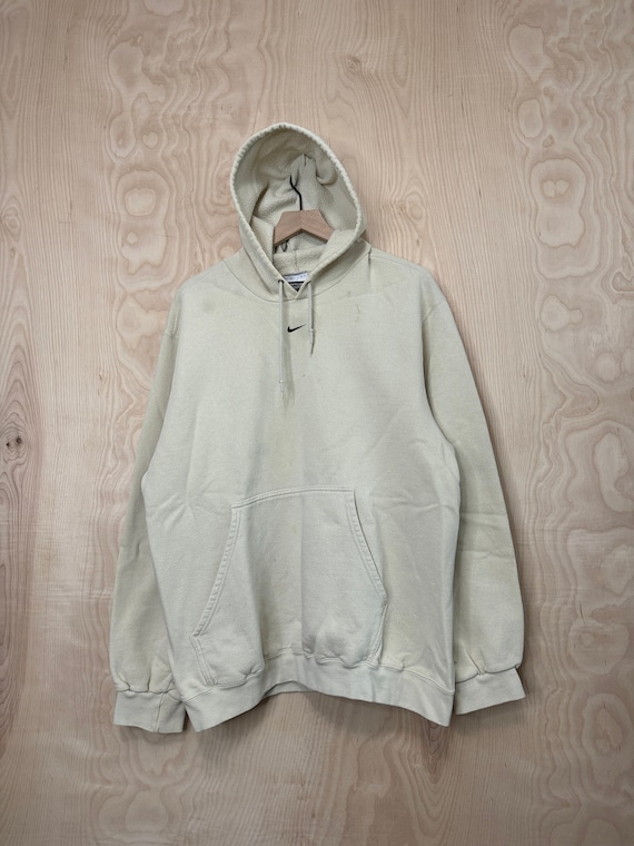 Vintage Y2K Nike Tan Center Check Logo Pullover Hoodie Vintage Y2K Nike Tan Center Check Logo Pullover Hoodie