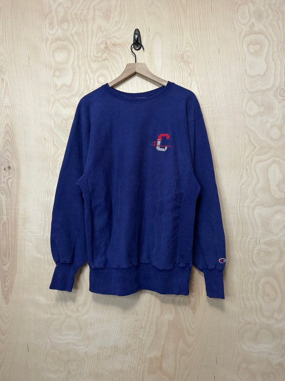 Vintage 90s Champion Reverse Weave Stitched C Spell Out Navy