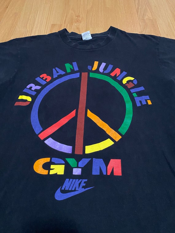 Vintage 90s Nike Urban Jungle Gym Peace Logo Sing… - image 2