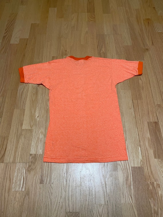 Vintage 70s by Golly It's A Female Iron on Funny Fishing Orange Ringer  Short Sleeve T Shirt Size Medium -  Canada
