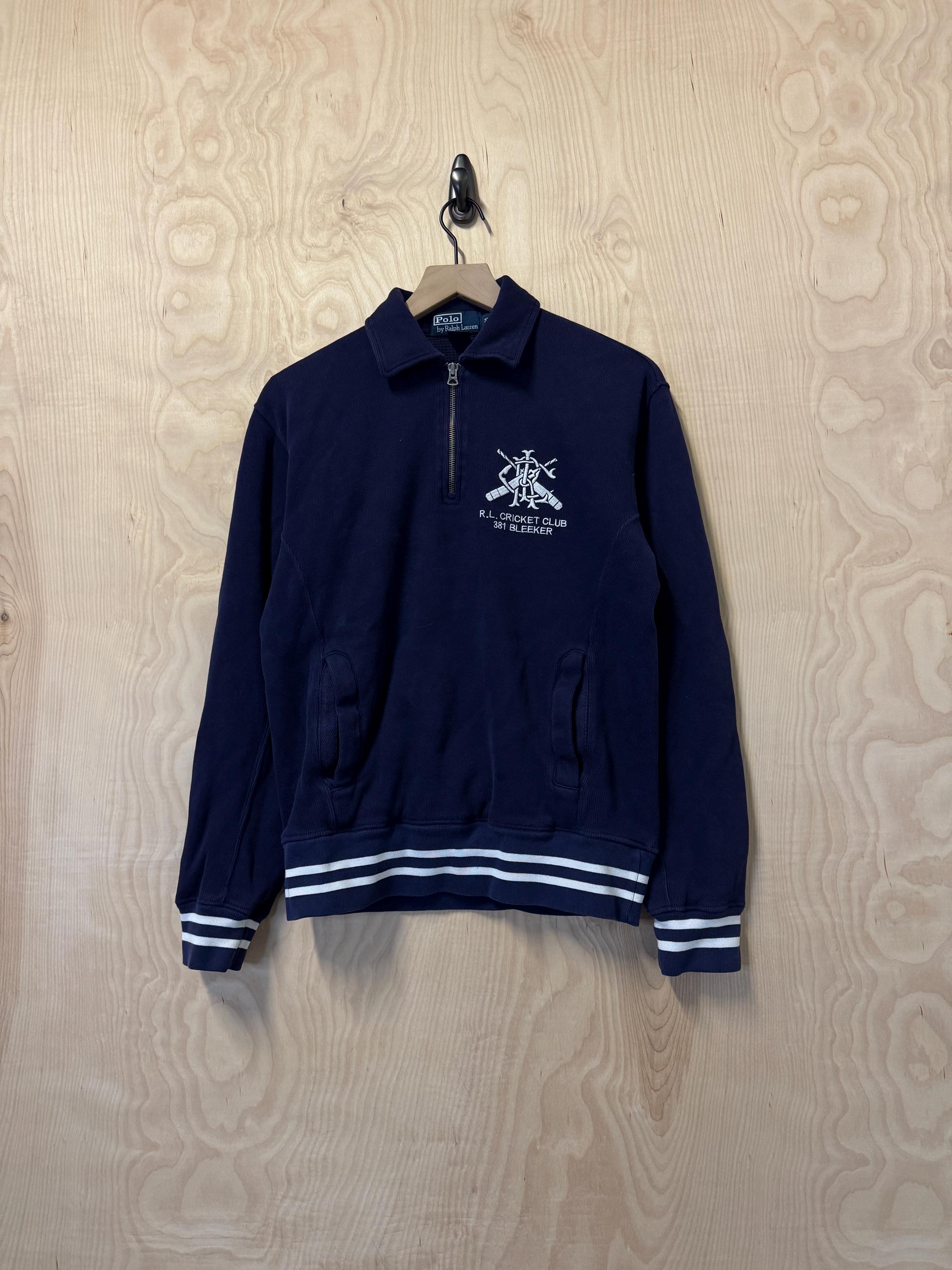 Vintage Y2K Polo Ralph Lauren Bleeker Scribble Navy Blue Half Zip
