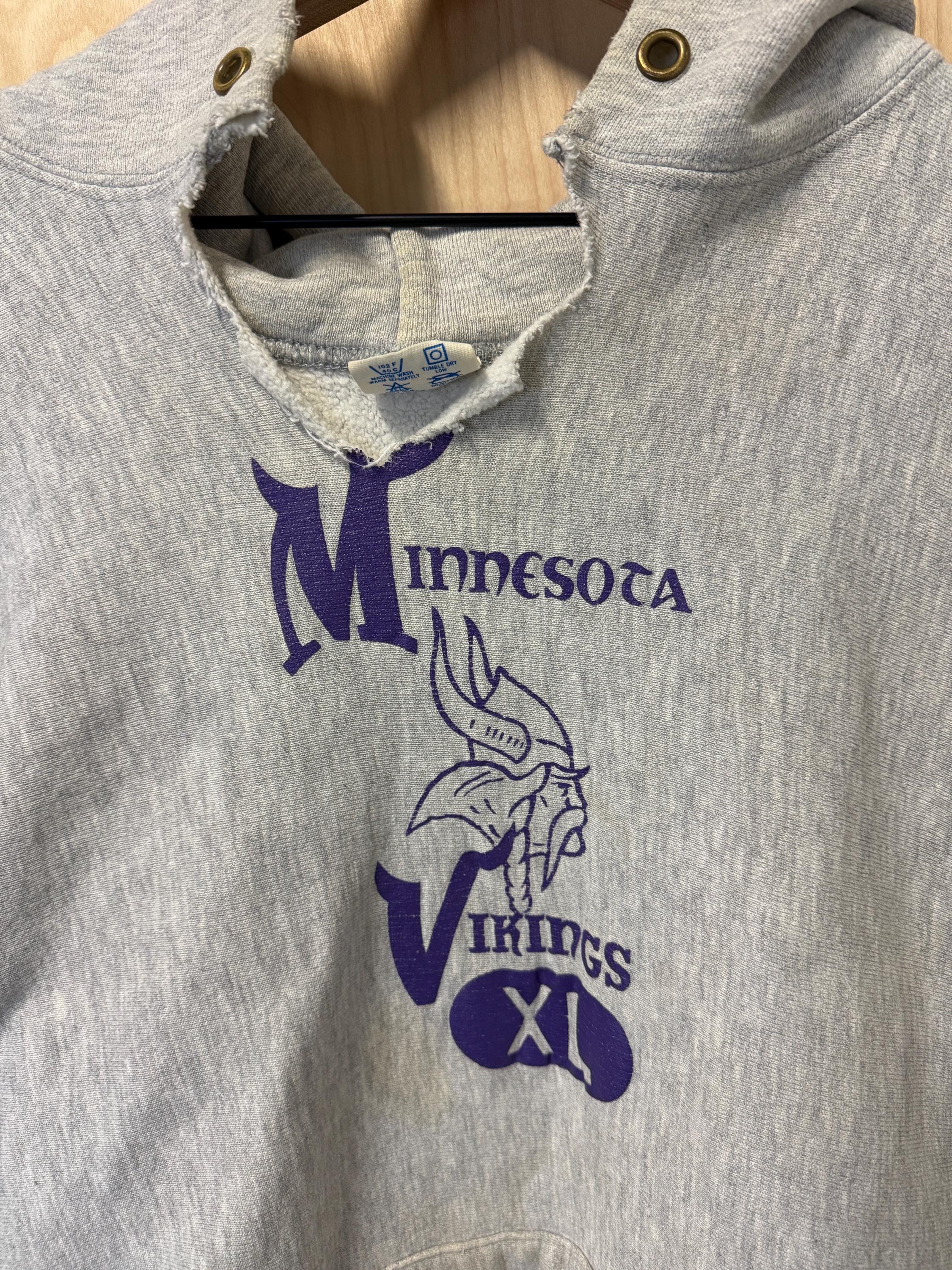 Vintage 80s Champion Reverse Weave Minnesota Vikings Graphic Cut 