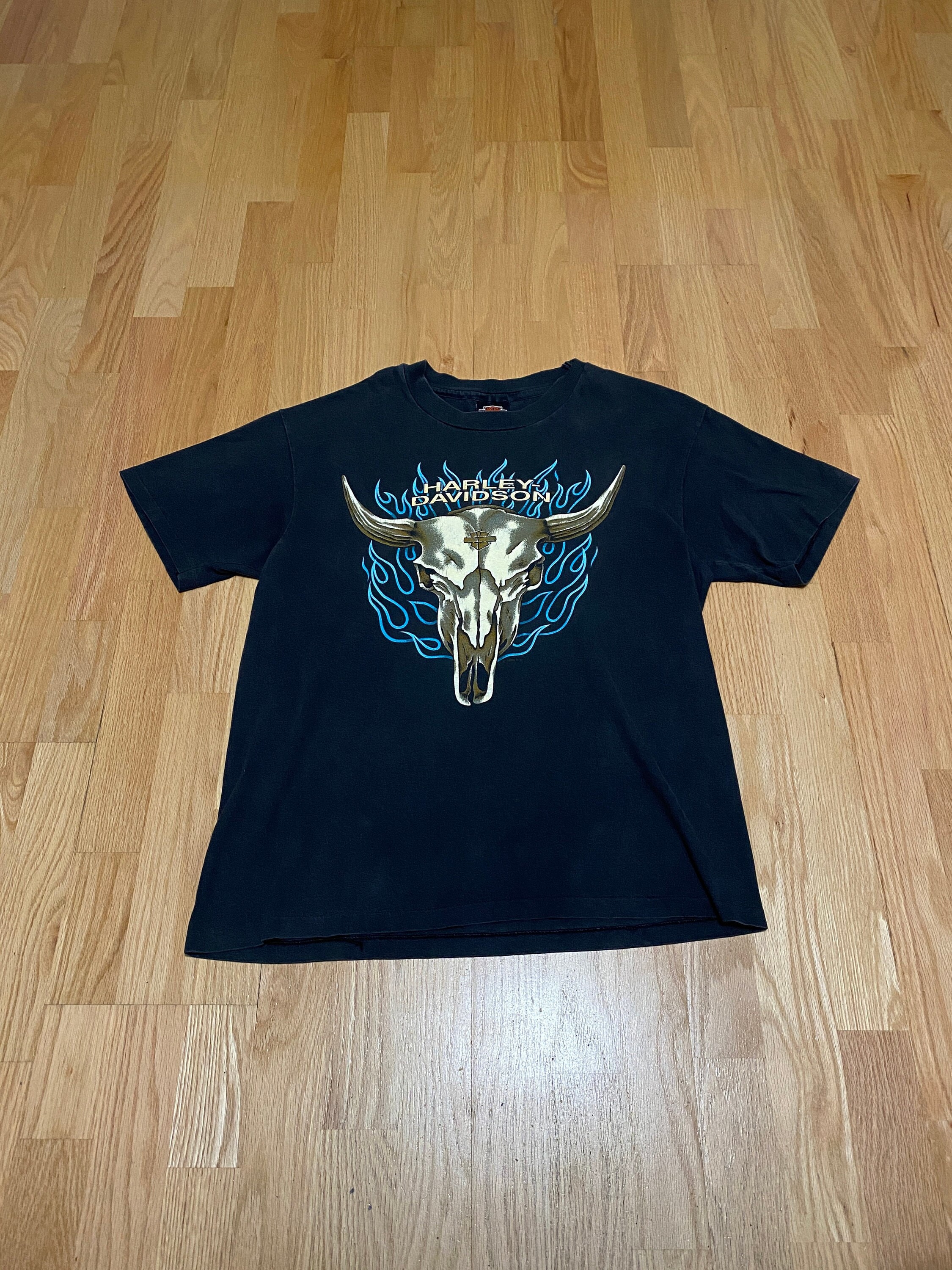 古着 00s ハーレーダビッドソン 鬼フェード Tシャツ シングル