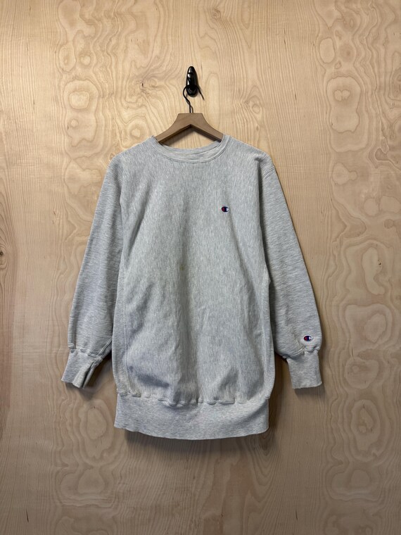 Vintage 90s Champion Reverse Weave Embroidered Logo Gray
