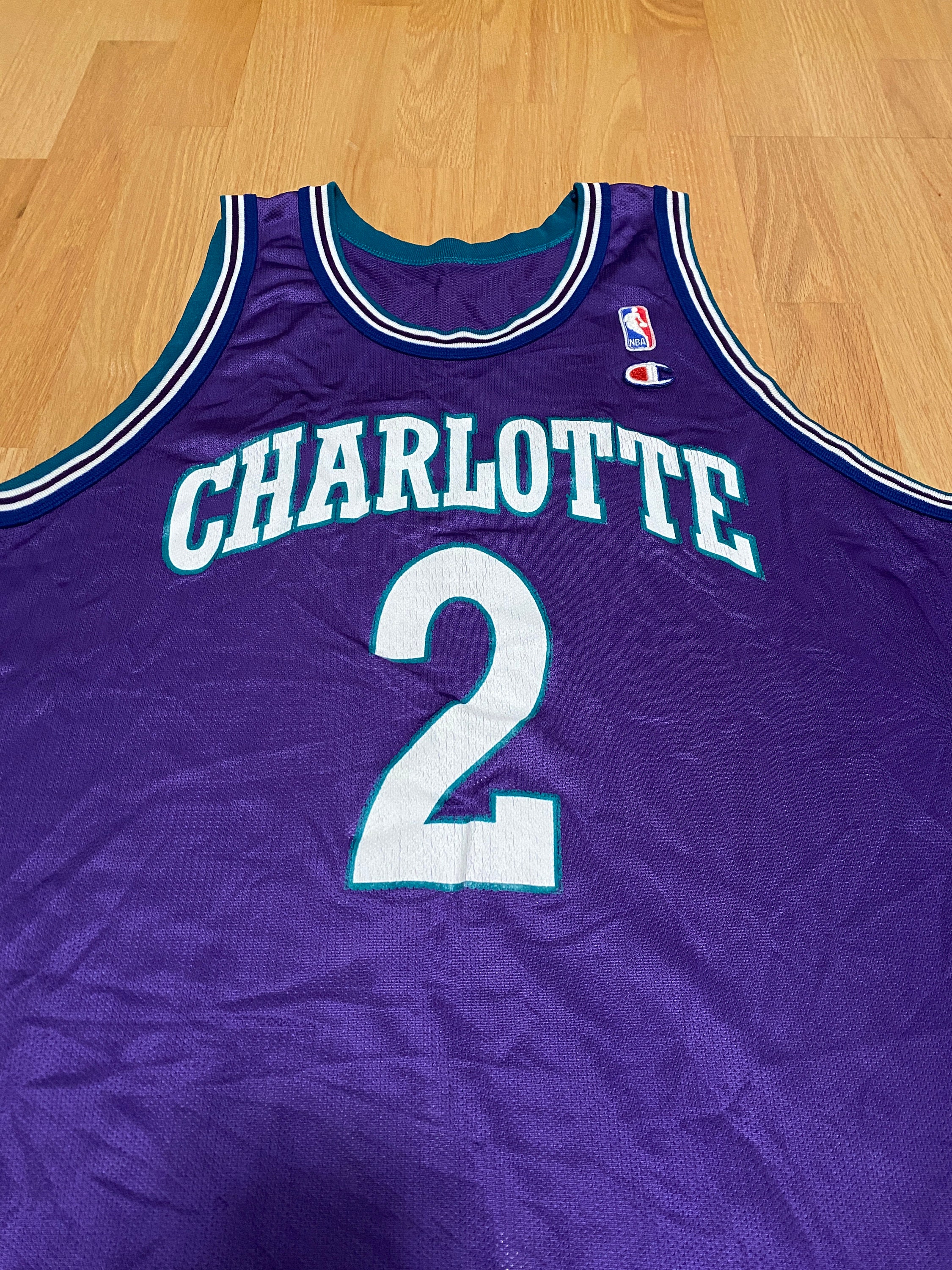 Vtg 90's Charlotte Hornets Larry Johnson Jersey #2 - Depop