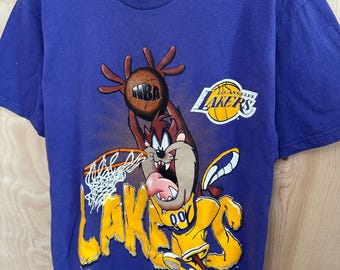 Vintage 90s Los Angeles Lakers Tasmanian Devil Graphic Purple