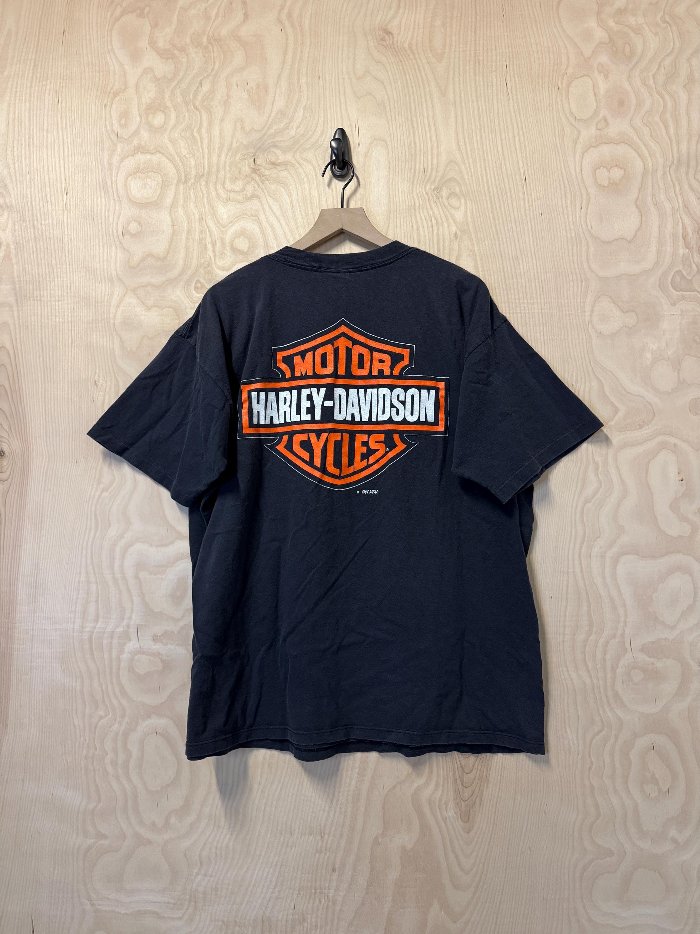 Vintage 90s Harley Davidson off the Scale Earth Double Sided