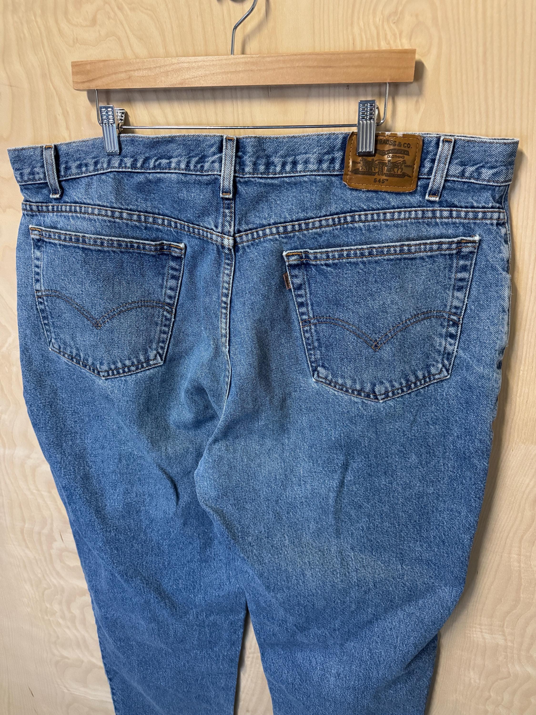 Vintage 90s Levis 545 Loose Fit Gold Tab Medium Wash Denim Blue