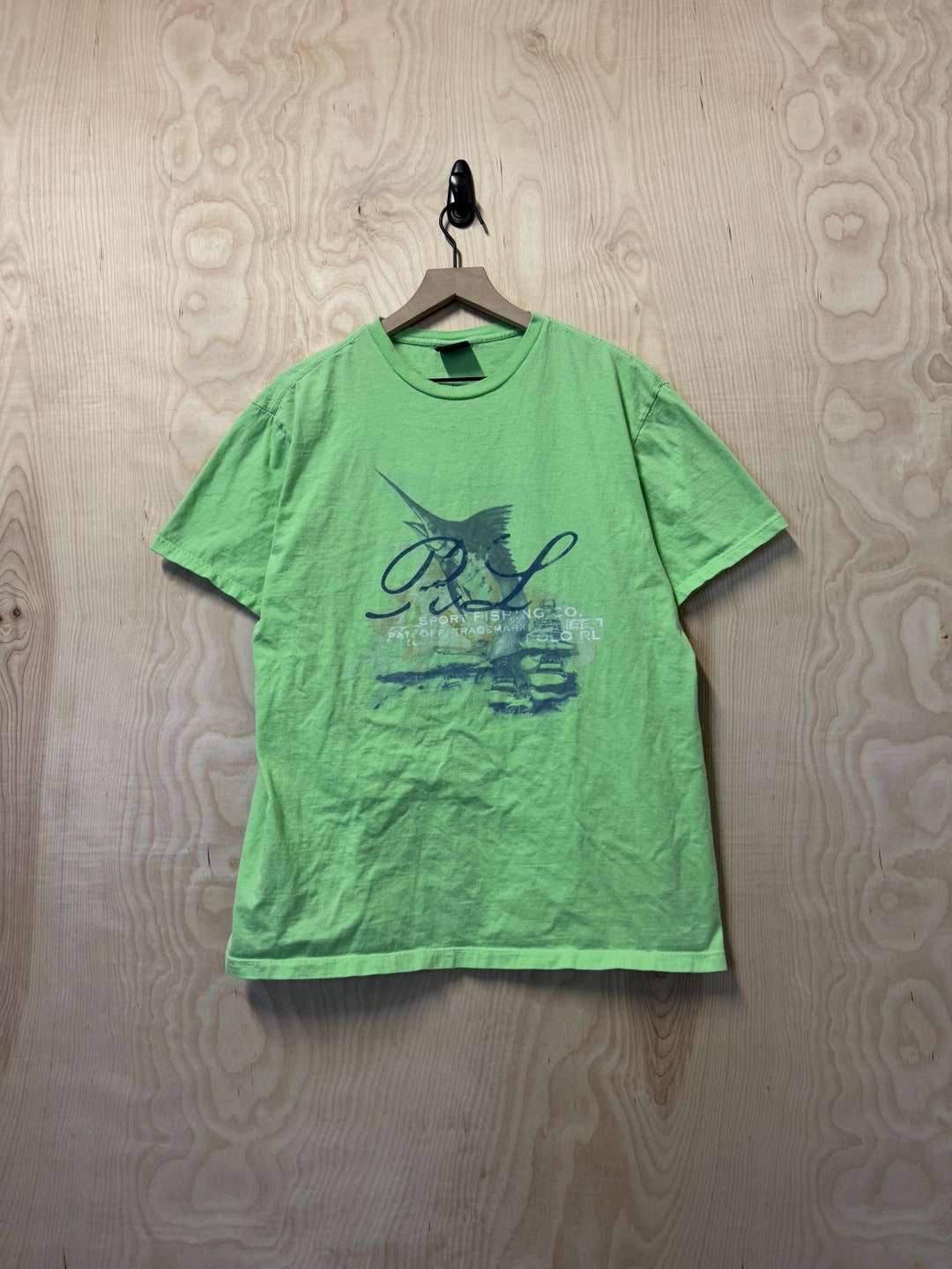 vintage-polo-ralph-lauren-marlin-fish-art-graphic-lime-green-cotton-t