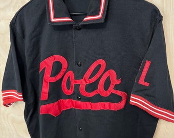 POLO SPORT 90's ワッペン刺繍ベースボールシャツ ビンテージ90's○POLO SPORT USAワッペン付きコットン6パネル