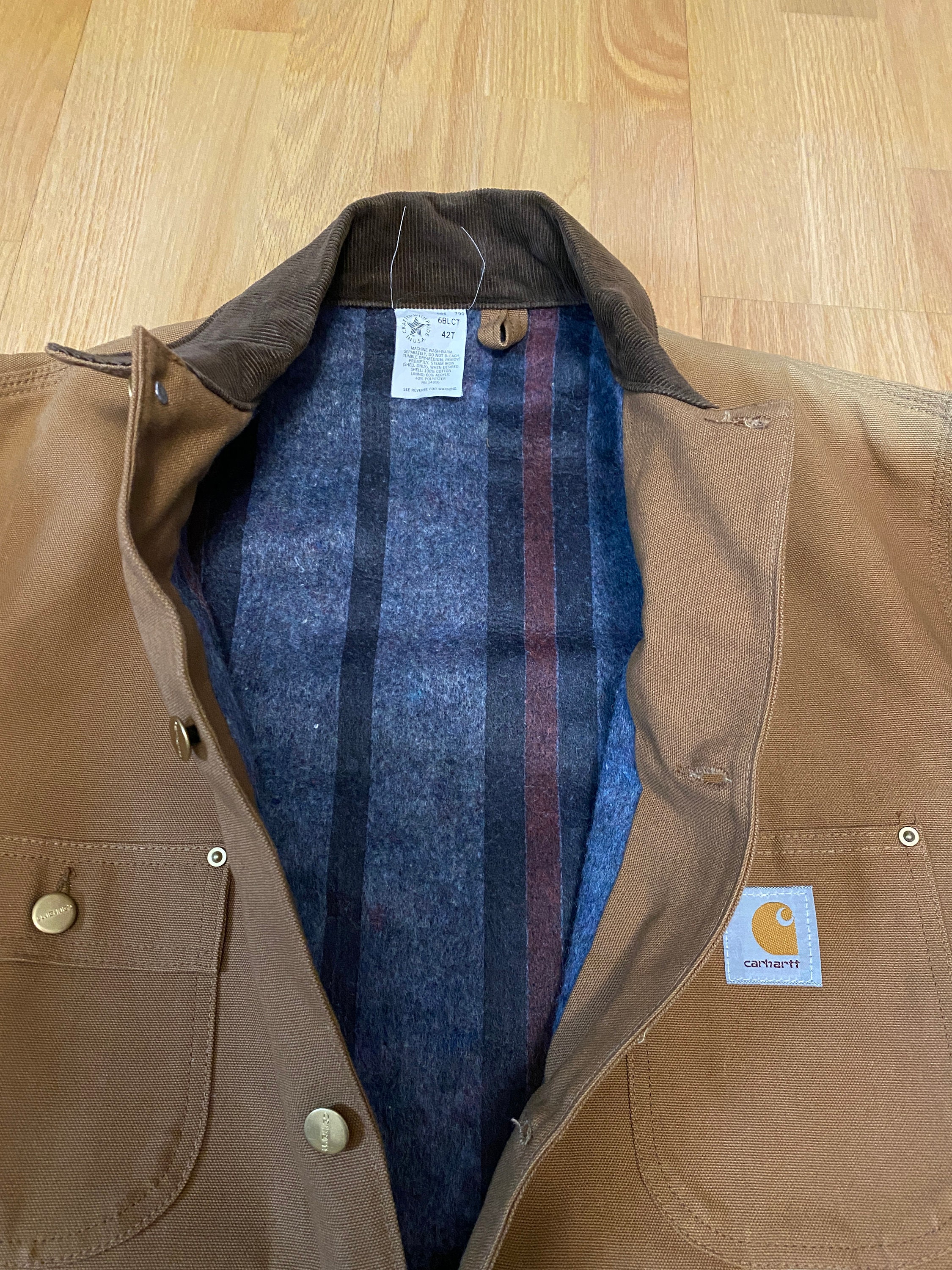 NWOT Vintage Carhartt Duck Brown Blanket Lined Corduroy Collar | Etsy