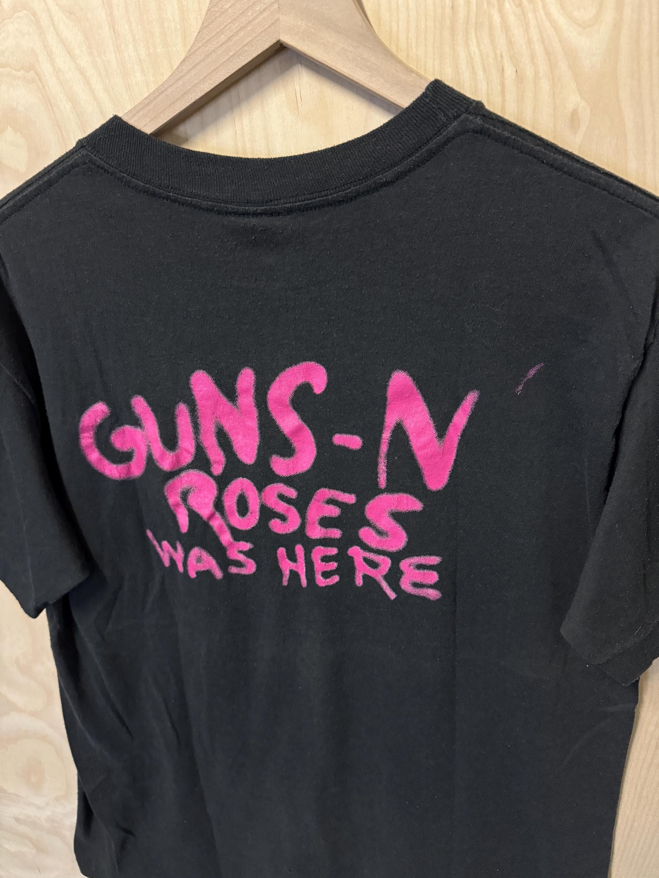 Buy Vintage 80s Guns N Roses Was Here Double Sided Graphic Black T 