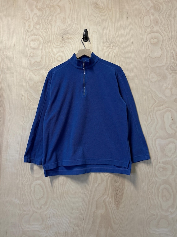 Vintage 90s Patagonia Micro D Luxe Blue Polyester Fleece Half Zip
