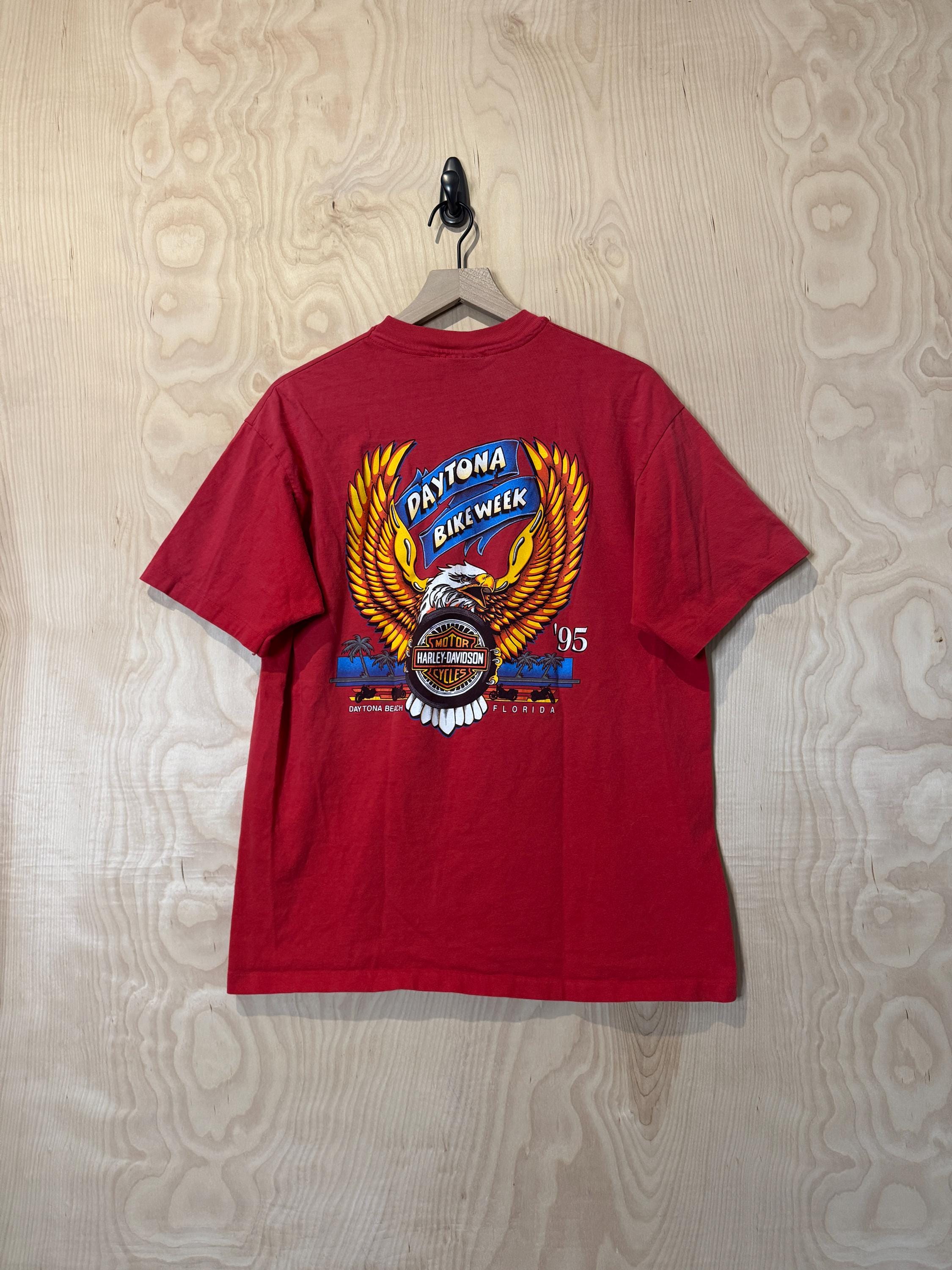 Vintage 90s Harley Davidson Daytona Bike Week Double Sided Graphic