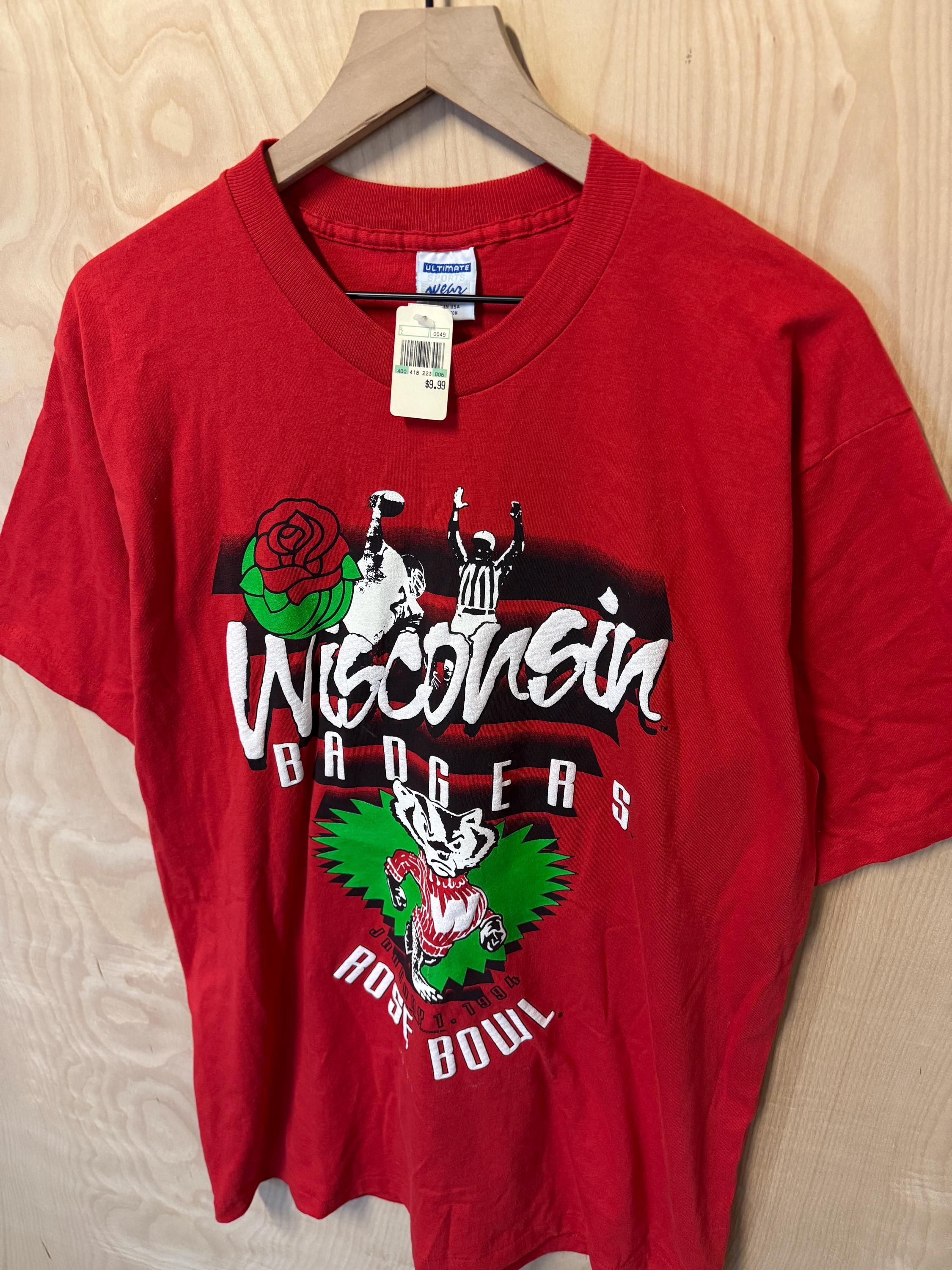Vintage 90s NWT University of Wisconsin Badgers Rose Bowl Graphic 