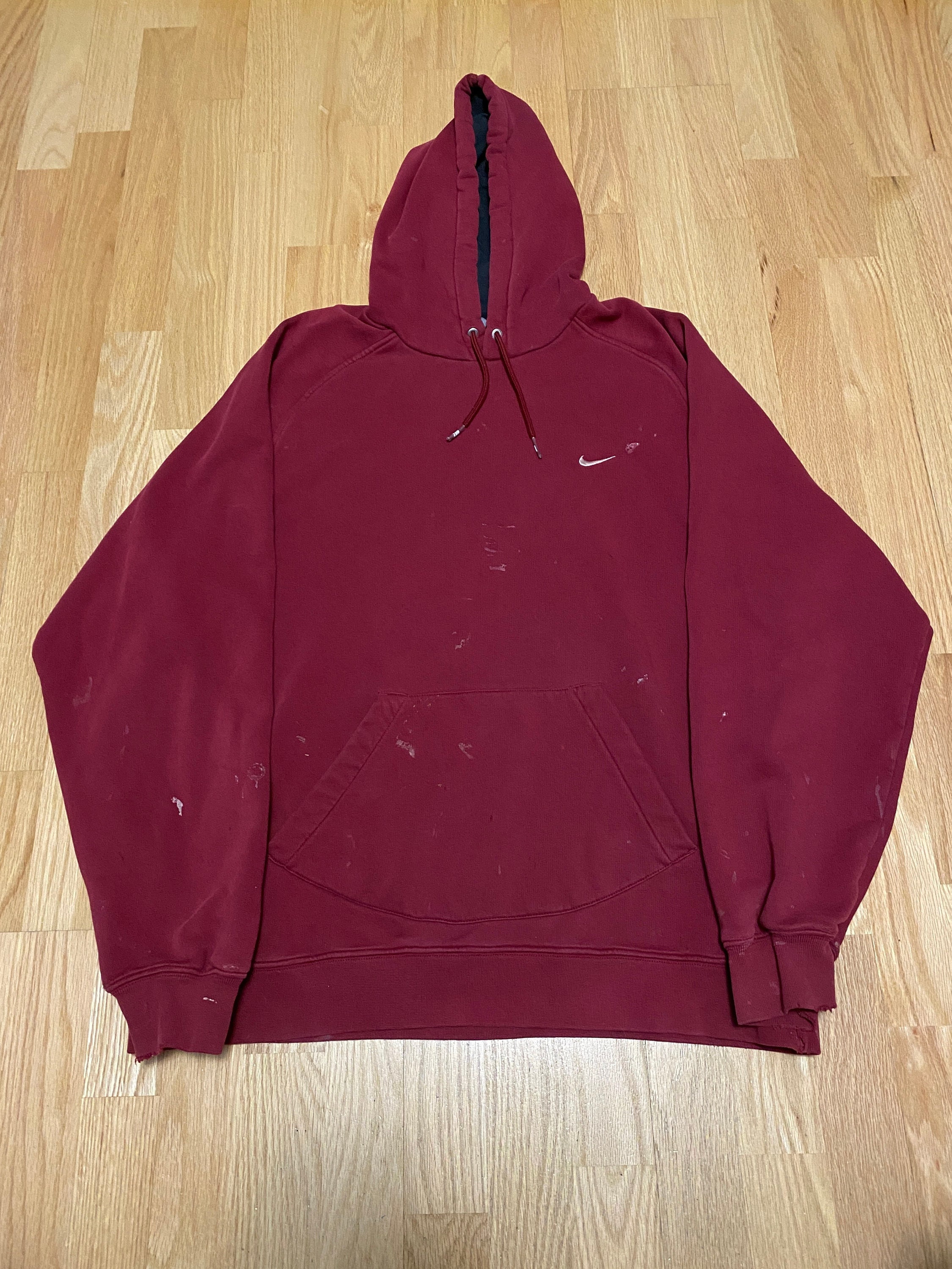 Nike burgundy store swoosh hoodie